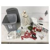 Christmas decor in a tote