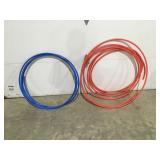 Blue and red 1/2 pex tube water line