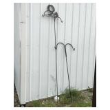 2 Shepherd hook plant holders tallest is 87