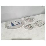 Holiday glassware serving items