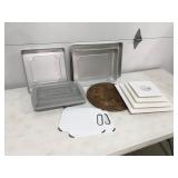 Cake pans and pizza stone