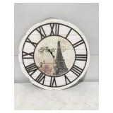 Large wood and metal clock