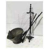 Fireplace tools, ash bucket