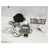 Camera calculator lightbulbs &  glue gun