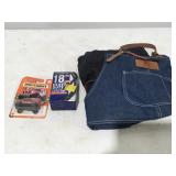 Jean apron, bicycle tube matchbox
