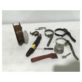 Welding wire, oil filter wrenches tire pump
