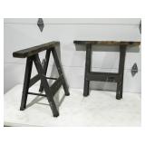 Two collapsible sawhorses
