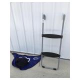 Trampoline ladder & basketball hoop