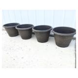 4 Large plastic flower pots