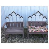2 Wood benches 30" seating 48" tall