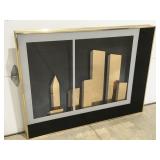 Twin towers shadow box 3-D wall hanging