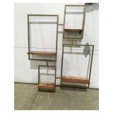 Wall hanging shelf, metal and wood