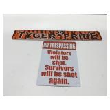 Metal signs, Tiger pride