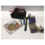 Tools, drill bits saw blade apron