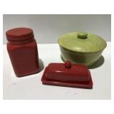 Mason jar and butter dish Tropicana covered bowl