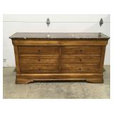 Dresser& nightstands 67 1/2 " marble top Marble