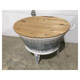 Galvanized tub with lid and legs