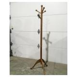 Wood  hall tree missing one Peg
