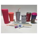 Insulated cups and straws