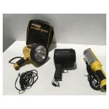 2 spotlights and electric work lightElectric