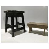 2 Wood stoolsOne is vintage