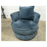 Blue swiveling cushion chairSome damage