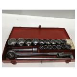 Heavy duty, three-quarter inch drive socket set