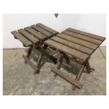 Wood outdoor collapsible tables