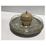 Glass and metal serving dishes