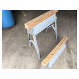 Metal folding sawhorses