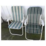 Two outdoor folding chairs