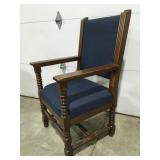 Vintage large wood padded chair