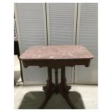 Vintage marble top table Marble does come off
