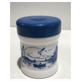 Milk, glass tobacco jar
