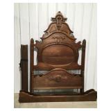 Antique bedframe, 54" bed 88 inches tall