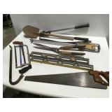 Levels loppers, hedge trimmer, pry bar & more