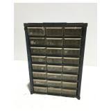 Metal parts organizer with contents