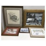 Farm houses,Barnes and more framed pictures