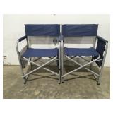 2 folding chairs with tables