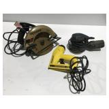 Circular saw sander, electric stapler