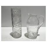 Cut glass vase in pitcher heavy