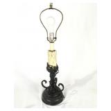 Metal base candlestick lamp