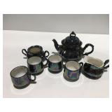 Homemade pottery tea set