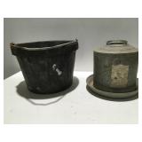 Rubber bucket, and feeder