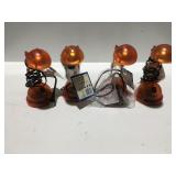 4 Orange halogen desk lamps