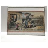 Vintage rising sun stove polish poster framed