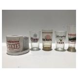 Advertising glasses, Budweiser, Yuengling,