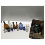 Box of miscellaneous vintage bottles eye wash