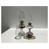 Vintage oil, lamps, eagle and other