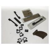 Scope rings, mounting, bases, hand grip